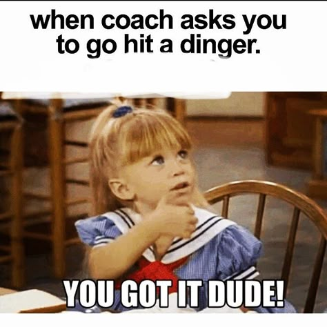 💪Don't worry coach, I got this!    @epicsoftballlovers Softball Jokes, Cute Softball Quotes, Fastpitch Softball Drills, Fastpitch Softball Quotes, Inspirational Softball Quotes, Softball Chants, Funny Softball Quotes, Full House Funny, Travel Softball