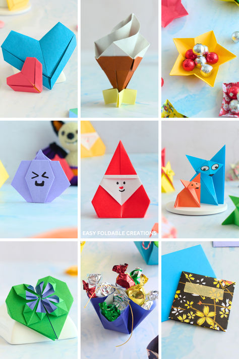 You just have to check out our most popular easy origami patterns. Learn to make beautiful paper crafts with step-by-step tutorials. Perfect for hobbyists and crafters, these DIY paper crafts are simple, cute, and fun to create. If you’re looking for paper craft ideas or just love origami, dive into our tutorials and start crafting something special today! Printable Origami Instructions, Beautiful Paper Crafts, Printable Origami, Origami Easy Step By Step, Beautiful Origami, Origami Tutorial Easy, Origami Tutorials, Folding Ideas, Origami Ideas