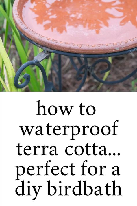 DIY Bird Bath with Waterproof Terra Cotta Diy Birdbath Ideas How To Make, Terra Cotta Bird Bath Diy, Terra Cotta Pot Crafts Diy Garden Ideas, Mosaic Pots Terra Cotta, Bird Bath Bowl Replacement, Bird Bath Diy Homemade, Diy Bird Bath Dollar Store, Diy Concrete Birdbath, Diy Birdbath Ideas