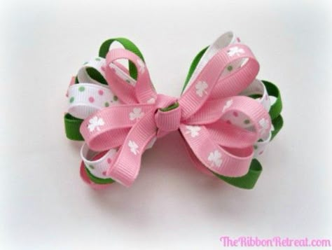 Colorful Loopy Ribbon Bow Hair Bow Instructions, Loopy Bow, Bow Ideas, Hair Bow Tutorial, Diy Bows, Bow Headband Hairstyles, Hair Ribbons, Boutique Hair Bows, Sock Animals