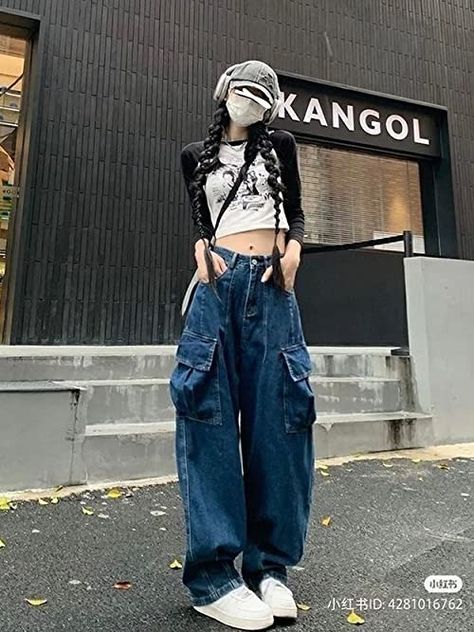 Acubi Jean Outfit, American Assassin, High Waist Denim Pants, Loose Clothes, Jeans Summer, Summer Pants Women, Denim Decor, Denim Cargo Pants, Middle Age Fashion