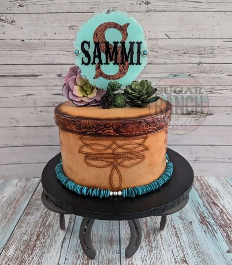 Happy 16th Birthday @azroper22 🤎🤎 #sugarranch #cake #cakedecorating #western #bootstitch #turquoise #leather #cowgirl #cowboy #rodeo #arizona Country Birthday Cakes, Cowgirl Birthday Cakes, Western Birthday Cakes, Cowgirl Cake, Delish Cakes, Stitch Cake, Country Birthday, Western Birthday, Happy 16th Birthday