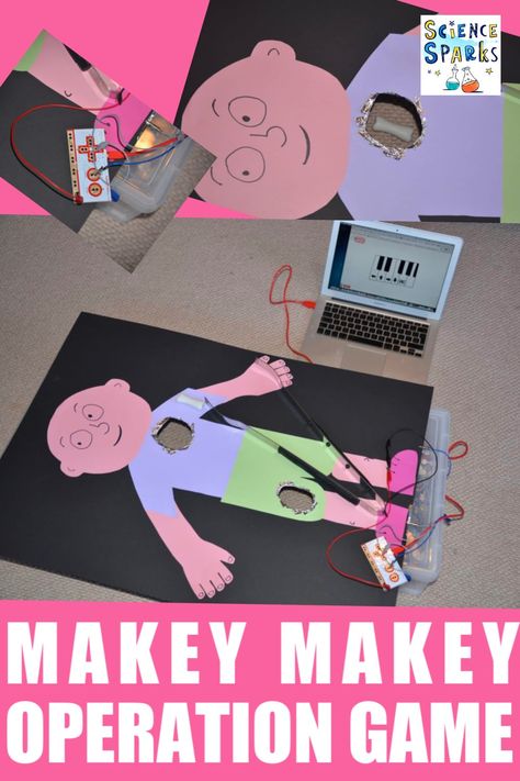 Giant Makey Makey Operation game - make a huge operation game with a Makey Makey! #MakeyMakeyProjects #techprojects #scienceprojects Science Experiments For Teens, Plant Experiments, Fun Science Experiments, Kitchen Science Experiments, Science Tricks, Makey Makey, Operation Game, Kitchen Science, Steam Ideas