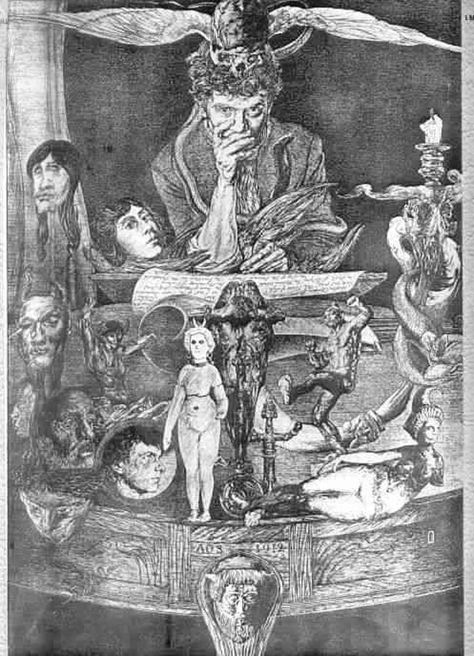 Golden Age Of Grotesque, Austin Osman Spare, Chaos Magick, Automatic Drawing, Aleister Crowley, Magic Lantern, The Goblin, Digital Museum, Three Musketeers