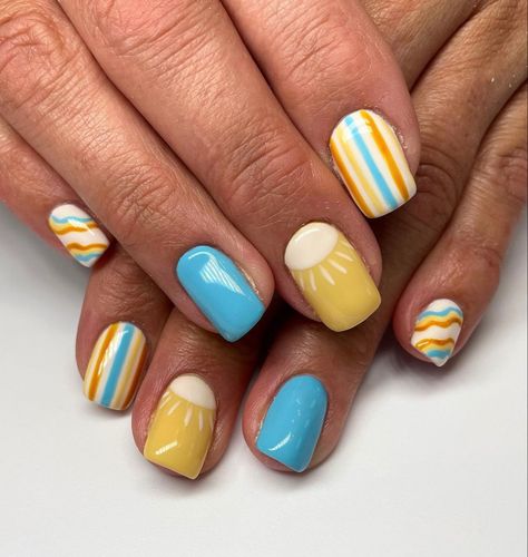 Nails Beachy, Beachy Nail Designs, Nails Western, Nails Gels, Sun Nails, Nails Basic, Kids Nails, Beachy Nails, No Chip Nails