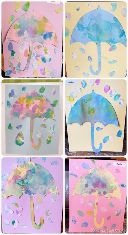 Rain Drops & Umbrellas {Drop, Then Blot} - Umbrella Craft, Preschool Weather, Weather Art, Weather Crafts, April Crafts, Spring Art Projects, April Art, Weather Unit, Ashley Johnson