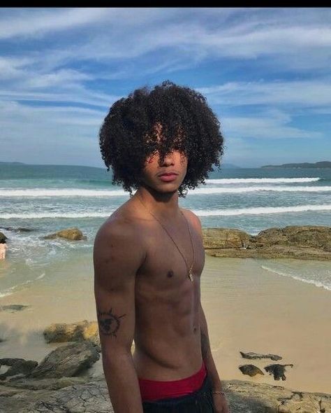 Curly Afro Hairstyles Men, Afro Hair Boy, Afro Mullet, Afro Boy, Afro Hairstyles Men, Male Haircuts Curly, Light Skin Men, Afro Men, Black Men Haircuts