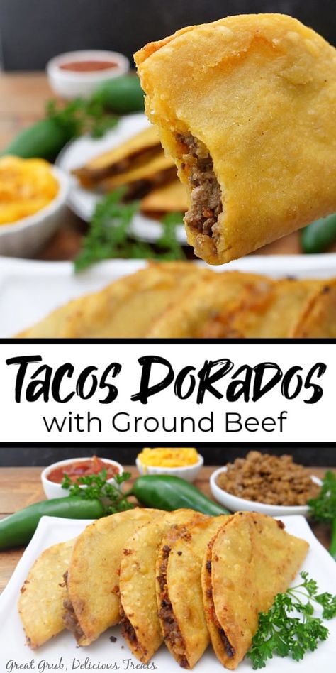 Taco Recipes Ground Beef, Beef Tacos Recipes, Tacos Dorados, Hispanic Food, Ground Beef Recipes For Dinner, Mexican Food Recipes Easy, Recipes For Dinner, Tacos Beef, Beef Recipes Easy