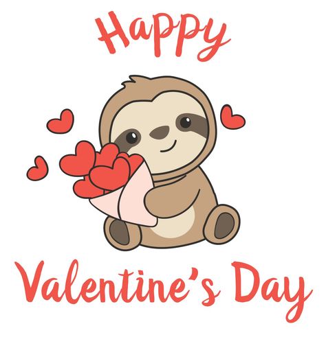 Sloth Valentines Day Cards, Happy Valentines Day Drawings, Happy Valentines Day Images Pictures, Valentines Animals, Sloth Valentine, Valentine Animals, Notebook Doodle, Creative Valentines Day Ideas, Cute Valentines Day Cards