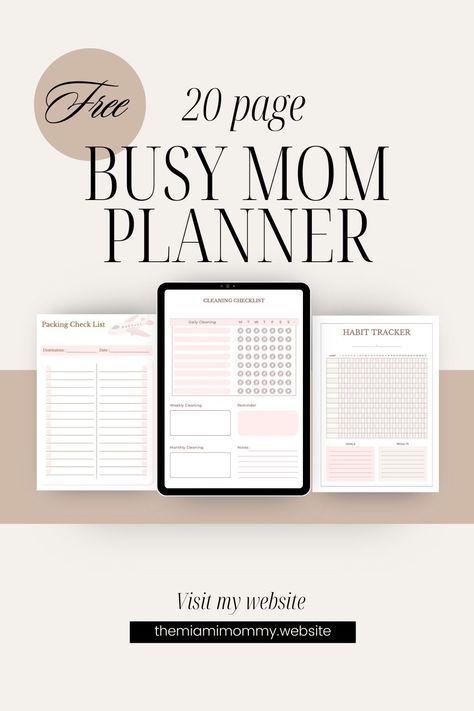 FREE 20 Page Busy Mom Planner travelplannerjournal #weeklymealplannertemplate #digitaplannerandroid #passionplanner Busy Mom Planner, Daily Cleaning Checklist, Meal Planner Printable Free, Weekly Meal Planner Template, Daily Meal Planner, Planner Cleaning, Monthly Meal Planner, Aesthetic Planner, Mom Planner