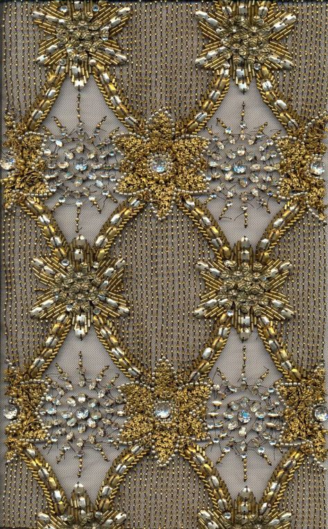 #geometric embellishments Bead Embroidery Tutorial, Couture Embroidery, Bead Sewing, Hand Work Embroidery, Hand Work Blouse Design, Embroidery On Clothes, Handwork Embroidery Design, Embroidery Designs Fashion, Fancy Dress Design