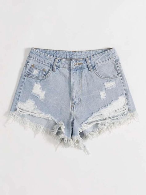 Women Denim Shorts, Summer Shorts Denim, Clothing Model, Ripped Denim Shorts, Ripped Shorts, Denim Jean Shorts, Model Beauty, Short Jeans, Clothes Crafts