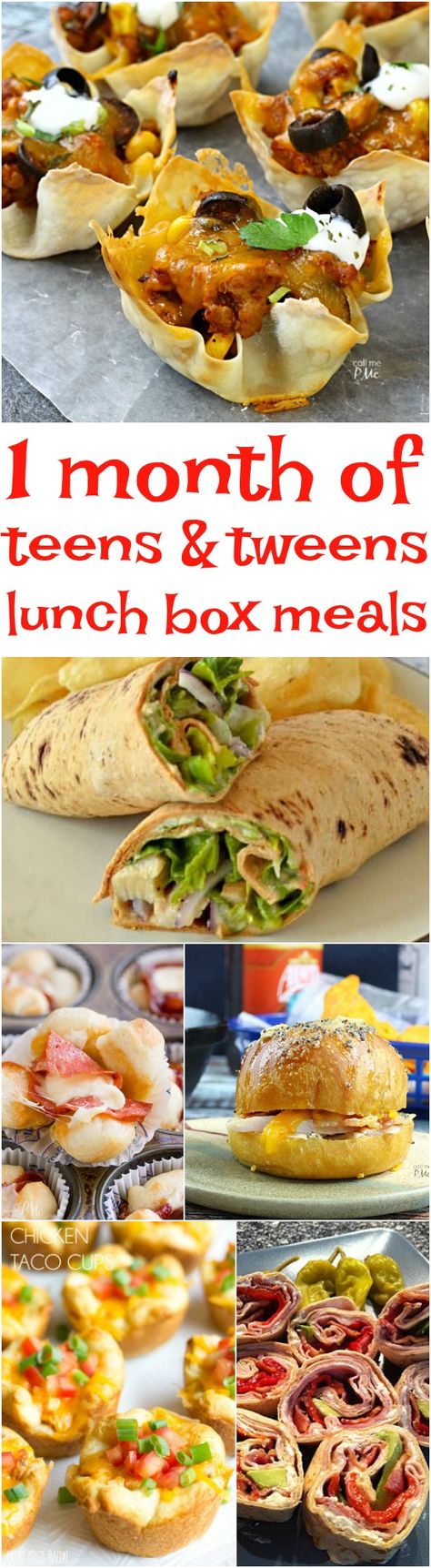 1 Month of Lunchbox Ideas for Tweens and Teens - a great resource collection of recipes for lunch ideas for teenagers right at your fingertips! Easy Cold Lunch Ideas For Kids, Meals High In Fiber, Athlete Meals, School Meals, Recipe For Teens, Protein Lunch, Snacks Ideas, Healthy Lunches For Kids, Cold Lunches