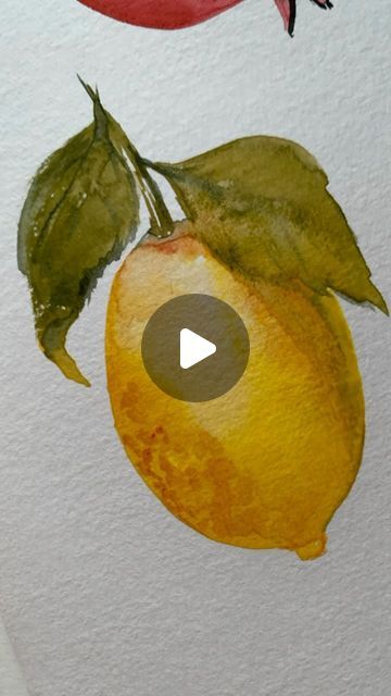 Lemon Drawing, Watercolor Lemon, Lemon Watercolor, Lemon Painting, Let's Make Art, Watercolor Beginner, Sketchbook Tour, Watercolor Subjects, Watercolor Fruit