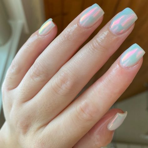 Cotton candy chrome 🍭 @colorwavenails lily @leminimacaron Celestial blue liquid nail powder - TESSA15 for $$ off :) • • #chrome #chromenails #bluechrome #bluenails #cottoncandynails #aestheticnails #shortnails #dippowder #dipnails #leminimacaron #nailchrome #liquidchrome #nailpowder Cotton Candy Nails, Blue Liquid, Celestial Blue, Liquid Nails, Nail Powder, Dip Powder, Chrome Nails, Powder Nails, Blue Nails