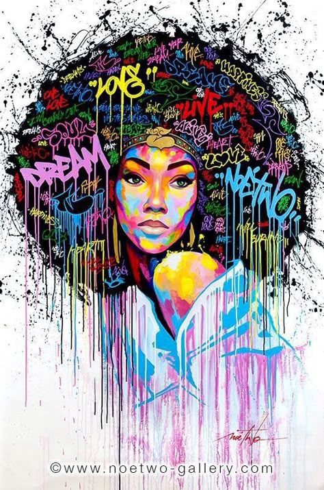 I really like this because i feel like this says that you can be what you and wear what you want and you shouldn't care what others think as long as you are okay with yourself. Cool Graffiti Art, French Graffiti, Street Art Illustration, Graffiti Portrait, Illustration Pop Art, Illustration Kunst, Pop Art Images, Natural Hair Art, Afrique Art