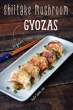 Love our vegetarian Shiitake Mushroom Ramen? Then why not try this Shiitake Mushroom Gyoza Recipe to go with it! Complete with crispy bottoms, these pot stickers make for an addictive... Mushroom Gyoza, Gyoza Recipe, Mushroom Ramen, Vegan Dumplings, Tea Ideas, Going Vegetarian, Celebration Ideas, Tea Recipe, Shiitake Mushroom