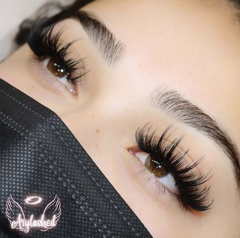 16mm Lash Extensions Volume, Wispy Doll Eyelash Extensions, Doll Lash Extensions Styles, Wispy Volume Eyelash Extensions, Lash Extentions, Lashes Fake Eyelashes, Russian Volume Lashes, Wispy Eyelashes, Russian Lashes