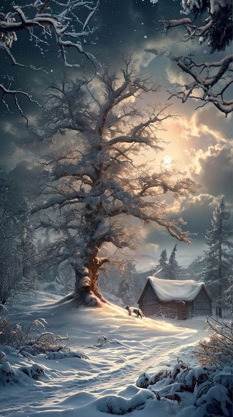 Winter Scenes Wonderland, Animal Expressions, Winter Landscape Art, Beautiful Winter Pictures, Images Noêl Vintages, Business Decoration, Winter Christmas Scenes, Beautiful Winter Scenes, Winter And Christmas