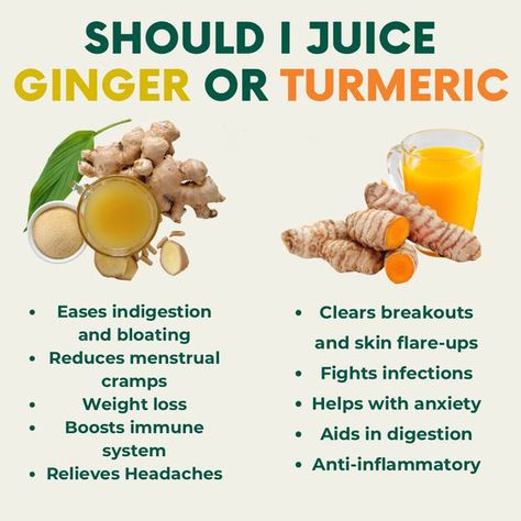 Ginger and turmeric: two powerhouse roots, both amazing for juicing! But what's the difference and which one is right for you?🫚🫚 Ginger: This versatile root brings the zing! It has a spicy, warming flavor and is known for its anti-inflammatory and nausea-reducing properties. Turmeric: The "golden spice" adds a vibrant color and earthy taste to juices. Turmeric boasts powerful anti-inflammatory properties and may also support gut health. Here's a quick tip to help you decide: Feeling a l... Benefits Turmeric, Juice Cleanses, Refreshing Breakfast, Weight Watchers Smoothie Recipes, Ginger Benefits, Fruit Benefits, How To Relieve Headaches, Smoothie Diet Plans, Sugar Level