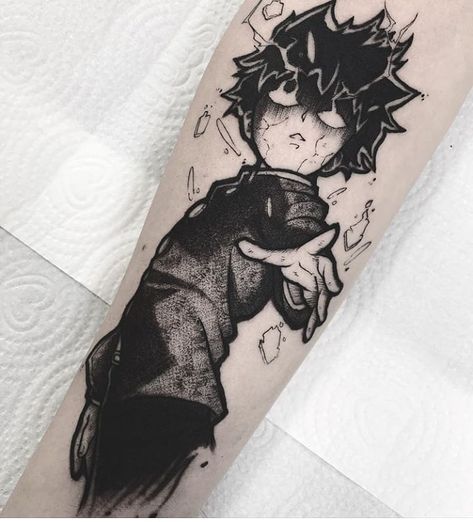 8 Me gusta, 0 comentarios - AnimeTattoo 🇺🇸🇧🇷🇻🇪🇵🇪🇯🇵🏯 (@animetatto) en Instagram: "Shigeo Kageyama ⚡ @sergiomironttt 🐲  Follow me and Tag your. Otaku Friends to the best Anime Tattoo…" Tattoos On Black Skin, Tattoos On Thigh, Mob Tattoo, Samurai Tattoo Sleeve, Shigeo Kageyama, Manga Tattoo, Dragon Face, Anime Tattoo, Gaming Tattoo