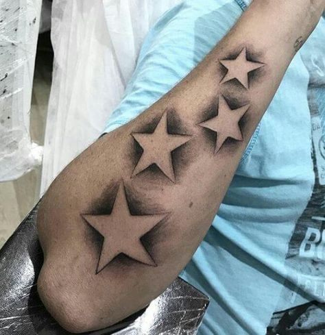 Star Sleeve Tattoo, Best Star Tattoos, Star Tattoos For Men, Hand Tattoo Images, Shooting Star Tattoo, Tattoo Ideas Males, Number Tattoo, Nautical Star, Star Tattoo Designs