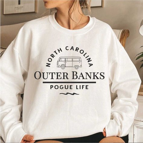 none Outer Banks Sweatshirt, Obx Clothes, Sweat Couple, Outer Banks Shirt, Outer Banks Style, Outer Banks Paradise On Earth, Pogue Life, Outer Banks North Carolina, Crewneck Sweatshirt Women