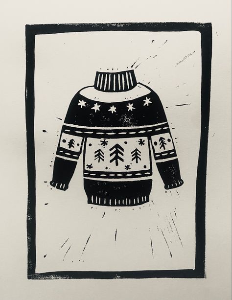 Holiday Linocut Prints, Simple Linocut Ideas, Christmas Linocut Ideas, Lino Christmas Cards, Holiday Linocut, Linocut Christmas Cards Ideas, Winter Linocut, Lino Print Christmas Cards, Lino Christmas