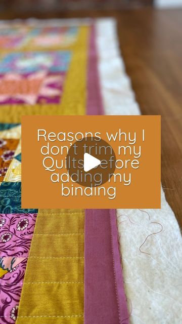 Nellie | Australian Modern Quilt Designer on Instagram: "I’ve had a few people ask why I stitch my binding in place before trimming my quilt, so I thought I’d share a few of the reasons here.   • By stitching the binding on first, I am stitching across all of the rows of quilting, reinforcing them before they’re trimmed • I can trim the quilt to whatever size I need to ensure I have a nice full binding  • The back of the quilt doesn’t ever get any tucks in it and always sits nice and flat • It fills my binding so that when finished, I can’t feel the finished edge of the quilt  I’ve been making quilts for over 30 years and this is the only method I have ever used or taught. I don’t ever have any problem with my quilts not being square because I make sure they’re square whilst making them. Binding Size For Quilts, Binding Ideas For Quilts, Big Stitch Quilt Binding, Hand Binding A Quilt, Quilt Edging Ideas, Quilt Binding Ideas, Row Quilts Ideas, Quilt Hacks, Binding A Quilt