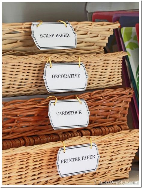 Office Design Diy, Organizing With Baskets, Basket Labels, Farmhouse Storage, Diy Organizer, Magazine Files, Creative Organization, Labels Printables Free, Computer Paper