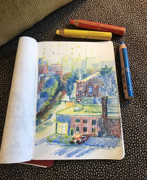 Oil Pastel And Pencil Drawing, Oil Color Pencil Art, Oil Pastel Pencils, Sketch Book Colored Pencil, Pastel Pencil Art, Pencil Crayon Drawing, Soft Oil Pastel, Pencil Inspiration, A Level Art Sketchbook