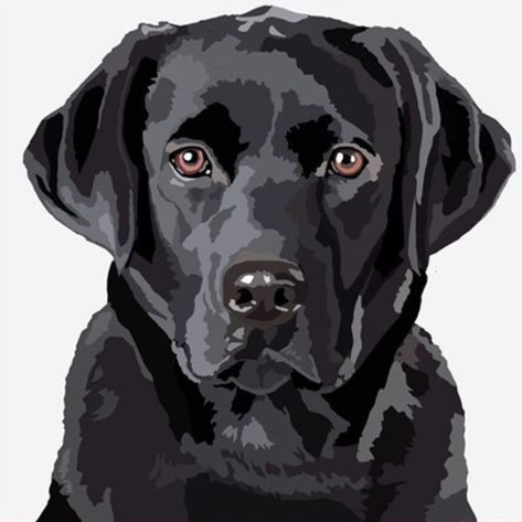 Black Lab Line Drawing, Black Labrador Watercolor Painting, Black Lab Painting Easy, Black Lab Drawing Easy, Lab Dog Drawing, Labrador Dog Drawing, Black Labrador Drawing, Black Dog Drawing, Simple Dog Painting