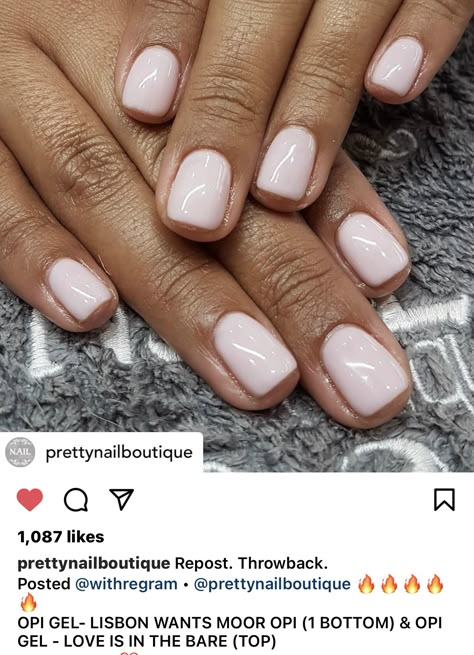 Neutral Gel Polish Nails, Gel Nail Neutral Colors, Opi Getting Nadi On My Honeymoon Gel, Opi Gel Milky Pink, Opi Polish Colors Natural, Milky White Opi Colors, Heaven Sent Nail Color, Best Neutral Opi Gel Colors, Opi Love In The Bare