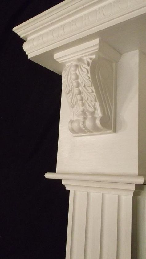 Wood / Gas Corbel Fireplace Mantel Surround for by VirginiaMantels Traditional Fireplace Mantel, Antique Kitchen Island, Fireplace Mantel Surround, Crown Molding Installation, Fireplaces And Mantels, Wood Fireplace Surrounds, Dental Molding, Cardboard Fireplace, Fireplace Mantel Surrounds