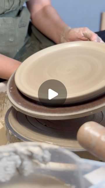 Terra Lumina Studio on Instagram: "Quick trick for attaching the bat on the wheel and how to throw a plate in the reel ✌🏼

I need to thank @floriangadsby for the bat trick: it works like a charm and I can use the same pressed clay for multiple bats, therefore multiple vessels!

I love throwing plates. I find it extremely satisfying and easy to do, even though I have the feeling most ceramists don’t like the process. Plates are extremely fragile and a bit difficult to trim. Nonetheless, I think with some practice and patience they can be learned and one can have fun with all the variations that can be done to the rim!

If you’ve noticed, I don’t cut the base from the bat at the end. This for two reasons: first, it’s extremely easy to cut too high and ruin the base of the plate; secondly, w Burnishing Ceramics, Plate Throwing, Throwing Plates On The Wheel, Pottery Plates Wheel, Throwing A Cup On The Wheel, Throwing A Plate On The Wheel, Throwing Clay, Clay Plates, Wheel Throwing