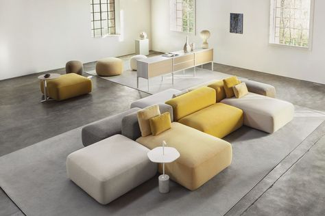 Modular fabric sofa with removable cover PLUS | Sofa with removable cover by Lapalma_2 Modular Sofa Design, Modular Lounges, Classic Sofa, Modular Furniture, Soft Seating, Modular Design, Lounge Areas, Modular Sofa, Fabric Sofa