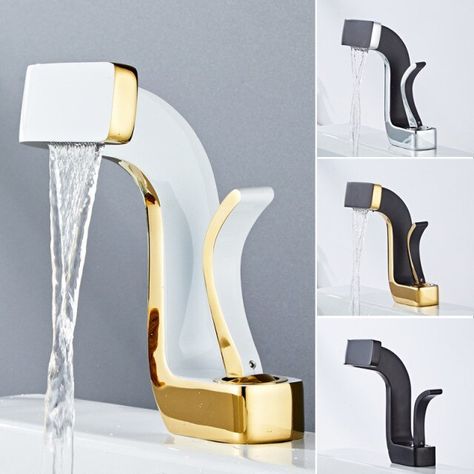 Tuqiu Bathroom Faucet Brass Gold White Bathroom Basin Faucet Cold And Hot Water Mixer Sink Tap Deck Mounted Black & Gold Tap _ - AliExpress Mobile