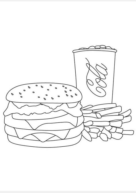 Food Coloring Pages, Rainbow Canvas, Free Coloring Sheets, Easy Coloring, Free Adult Coloring Pages, Online Coloring Pages, Easy Coloring Pages, Color Magic, Clipart Black And White