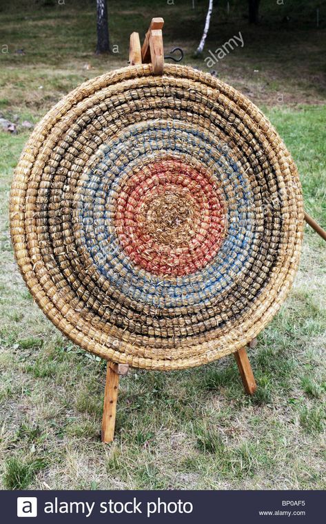 Traditional archery target at Finland's biggest Viking Market Festival and re-enactment camp at Kvarnbo on land archipelago Stock Photo Archery Target Diy, Viking Market, Archery Target Stand, Diy Archery Target, Archery Targets, Mounted Archery, Archery Range, Bushcraft Gear, Archery Target