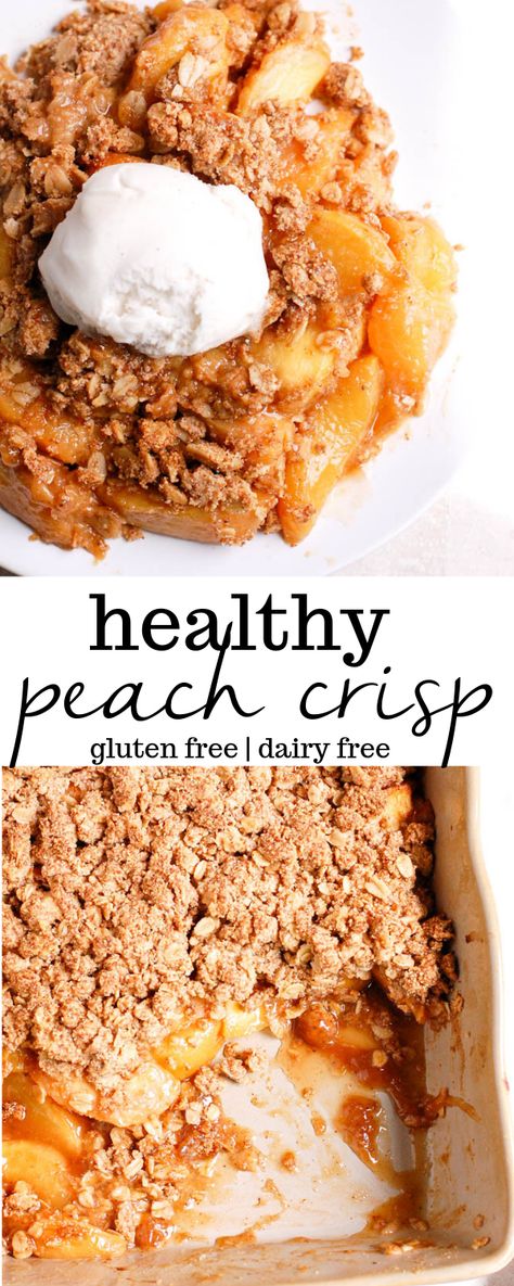 Healthy Peach Crisp, Peach Crisp Recipe, Peach Crisp, Peach Desserts, Summer Picnics, Dessert Aux Fruits, Desserts Vegan, Cake Vegan, Fresh Peaches