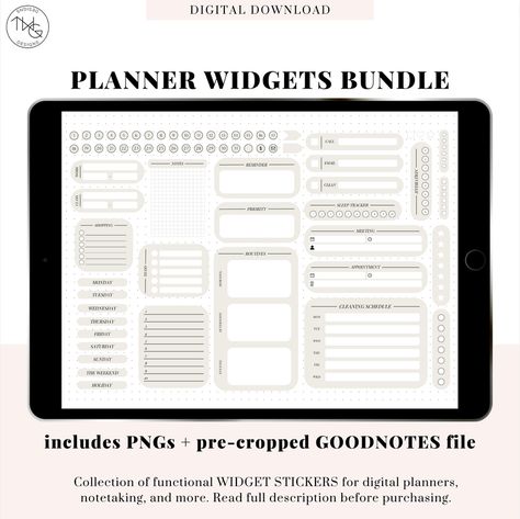 Functional Widgets - Digital Planner Widgets Bundle freeprintableblogplanner #monthlyplanner #realisticplanner Twg Designs, Ideas For Planners, Digital Planner Ideas, Free Clipart Downloads, Planner Icons, Planner Layouts, Digital Menu, Digital Scrapbooking Freebies, Digital Planner Stickers