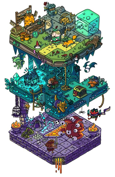 Isometric Map, Dungeons And Dragons Art, Isometric Art, Isometric Design, Isometric Illustration, D D Maps, Fantasy Map, 판타지 아트, 영감을 주는 캐릭터