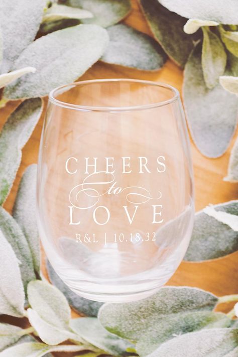 Cheers to Love Wedding Favor Stemless Wine Glass Wine Glass Wedding Favors, Glass Wedding Favors, Wine Glass Wedding, Glass Wedding, Vine Design, Love Wedding, Wedding Favor, Wedding Favors, Wine Glass