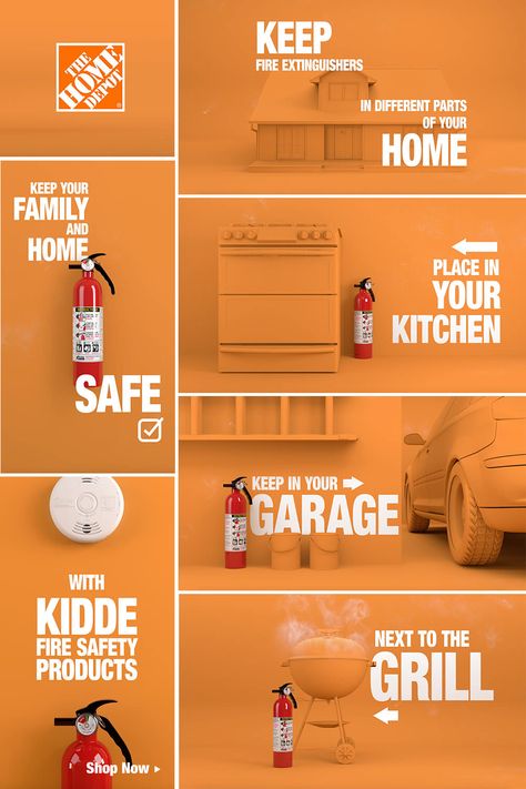 If you haven’t replaced your fire extinguishers in the last ten years, now is the time. Kidde Fire Extinguishers are designed specifically for different parts of your home. From the kitchen to the garage, and every level of your home, Kidde Fire Extinguishers help complete any fire protection plan. Click to shop now at The Home Depot. Kitchen Fire Extinguisher, Fire Extinguisher In Kitchen, Fire Extinguisher Design, Fire Extinguisher Ideas, The Last Ten Years, Emergency Preparation, Home Fix, Fire Extinguishers, Security Tips