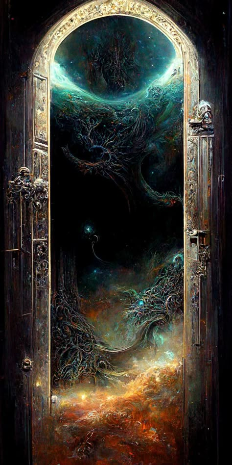 Fantasy Door, Devian Art, Astronomy Art, Underwater Art, Goddess Artwork, Door Opening, Watercolor Projects, Game Inspiration, Door Knocker