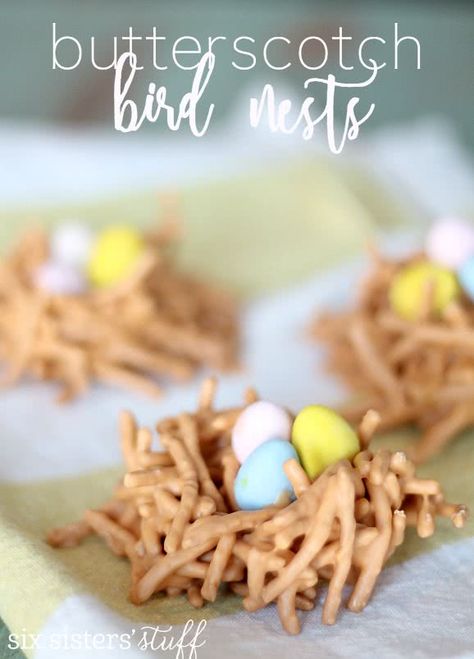 Easter Nest Treats, Birds Nests Recipe, Edible Bird's Nest, Birds Nest Cookies, Easter Birds Nest, Easter Egg Nest, Trendy Easter, Mud Pies, Easter Nests