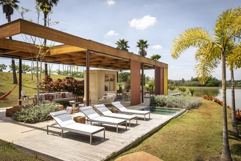 Gallery of Lake Annex / Studio AG Arquitetura - 3 Contemplation Space, Open Architecture, Outside Room, Green Construction, Timber Roof, Tropical Architecture, Canopies, Humble Abode, Pool Houses