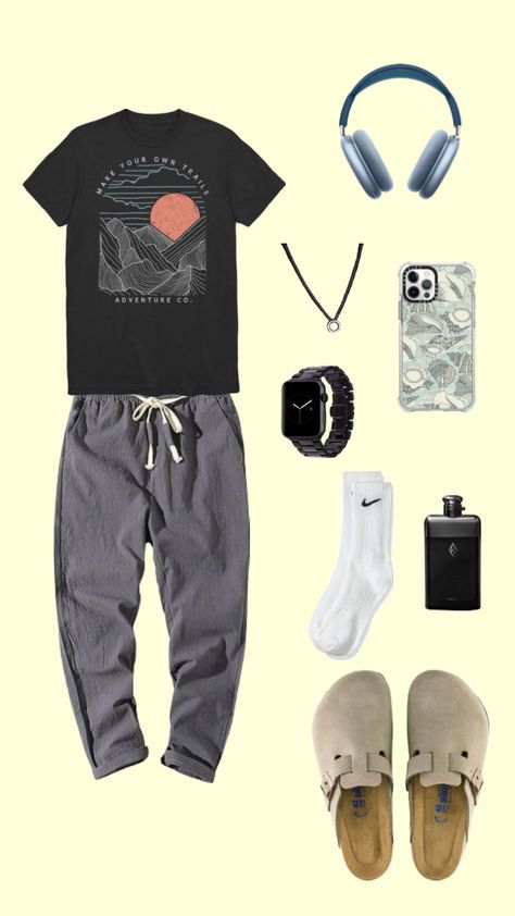 Men comfortable/ chill outfit Comfy Mens Outfits, White Boy Aesthetic, Cute But Comfy Outfits, Comfy Cozy Outfits, Lazy Fits, Chill Outfit, Outfits Lazy, Country Fits, His Closet