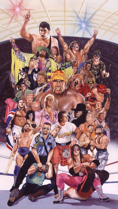 Totally Radical Old School Wwe Art, Wwf Superstars, Wrestling Posters, Andre The Giant, Wrestling Stars, Wwe Wallpapers, Wwe Legends, Pro Wrestler, Wrestling Superstars