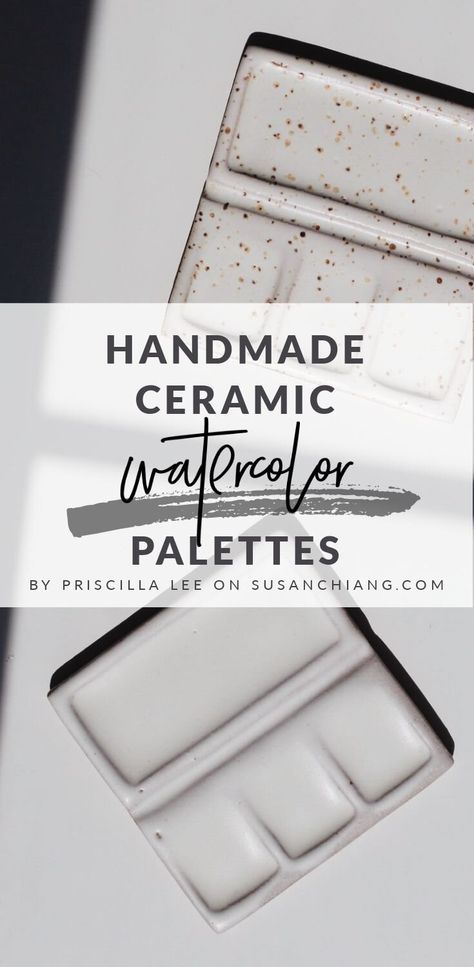 The Making of Handmade Ceramic Watercolor Palettes | Susan Chiang Watercolor Supplies, Watercolor Palette, Ceramics Pottery Art, Diy Watercolor, Watercolor Trees, Easy Watercolor, Watercolor Brushes, Paint Palette, Watercolour Tutorials